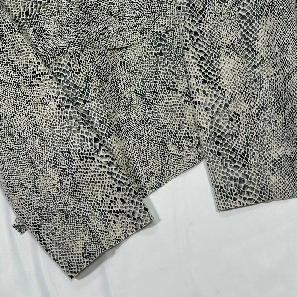 Blank NYC Snake Print Waterfall Draped Blazer Jacket Grey Open‎ Front Jacket Med - Picture 3 of 8